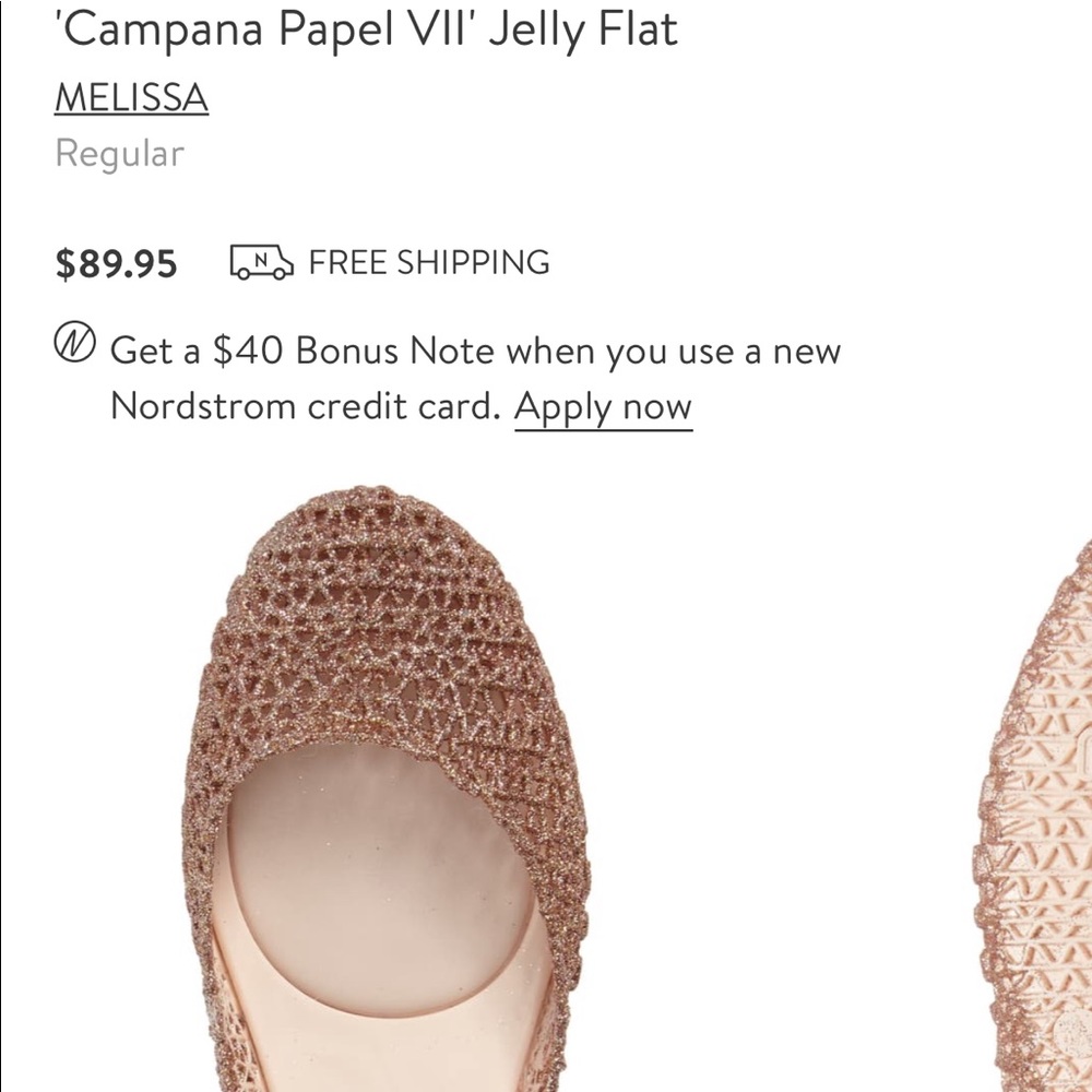 Rose gold glitter jellies, Melisa size 6